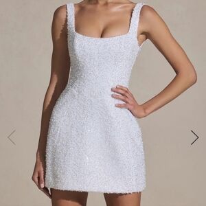Oh Polly Dominique Embellished Structured A-Line Mini Dress
